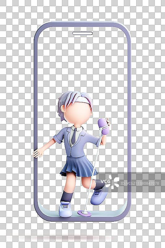 3D渲染的可爱女孩图片素材