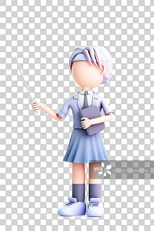 3D渲染的可爱女孩图片素材