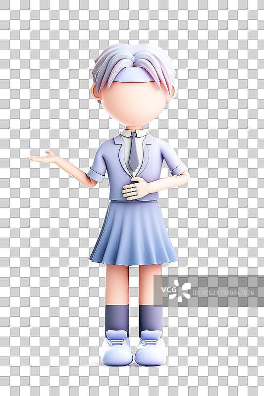 3D渲染的可爱女孩图片素材