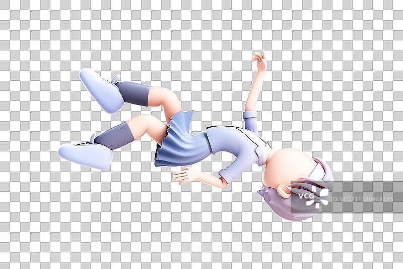 3D渲染的可爱女孩图片素材