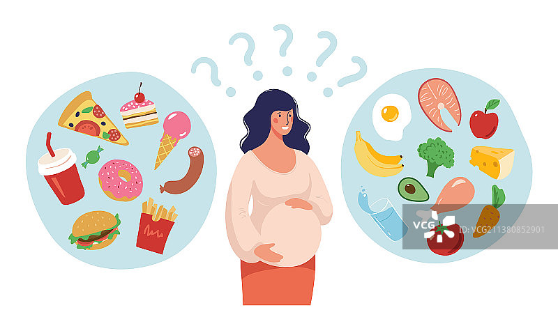 健康与不健康食品的概念图片素材