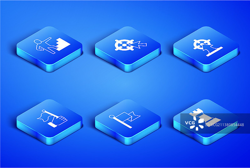 带有终点旗和手的国际象棋楼梯图片素材