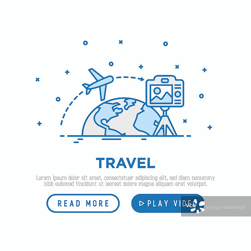 旅行博客概念：相机在三脚架上拍摄视频图片素材