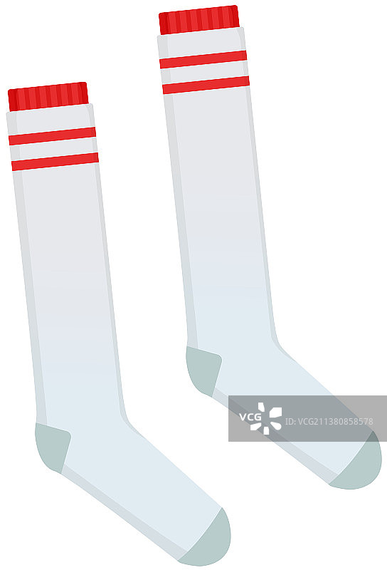 白色背景上的足球绑腿扁平图标图片素材