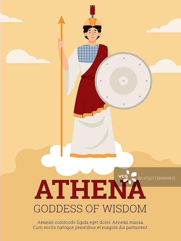 雅典娜智慧战争女神海报图片素材