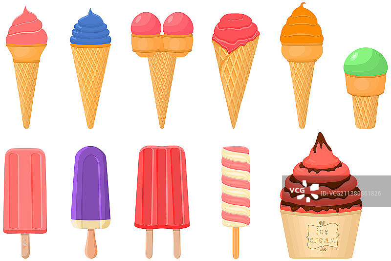 冰淇淋冰棒组合图片素材