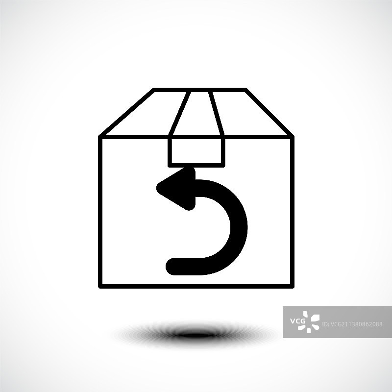 带箱子和箭头标志的退货图标图片素材