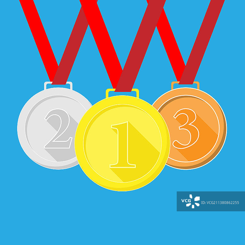 奥运会金银铜牌卡通图片素材