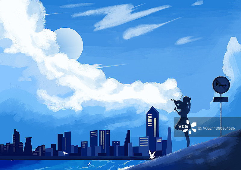 城市下的音乐图片素材