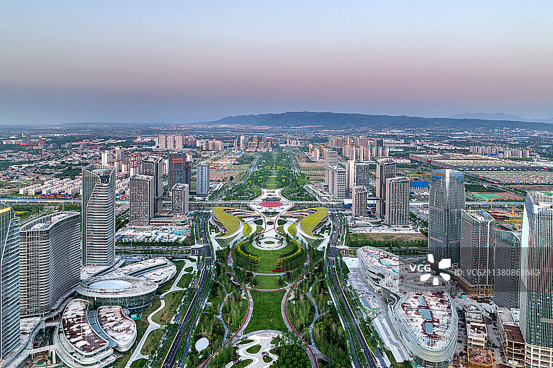 陕西西安奥体中心航拍图片素材