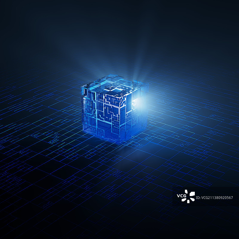 三维立方体，科技概念背景图片素材