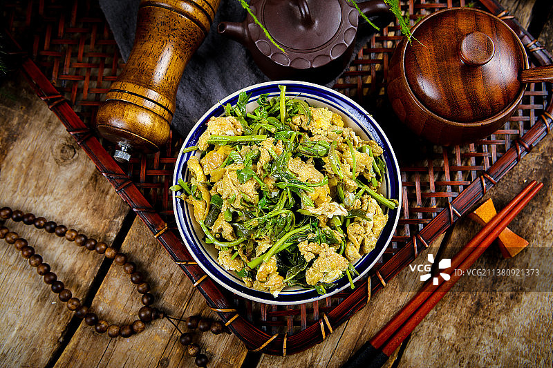 香椿炒鸡蛋图片素材