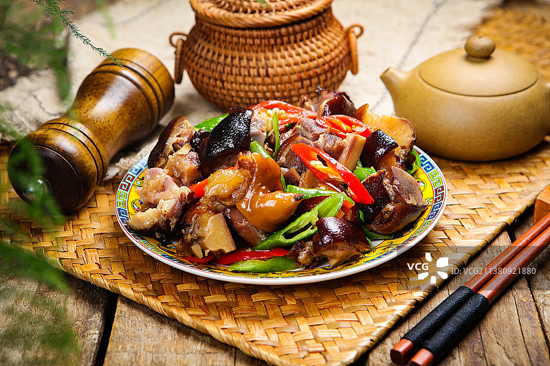 香辣烟熏猪脚图片素材