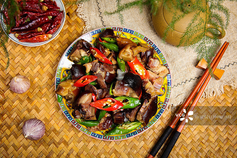 香辣烟熏猪脚图片素材