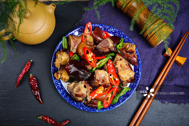 香辣烟熏猪脚图片素材