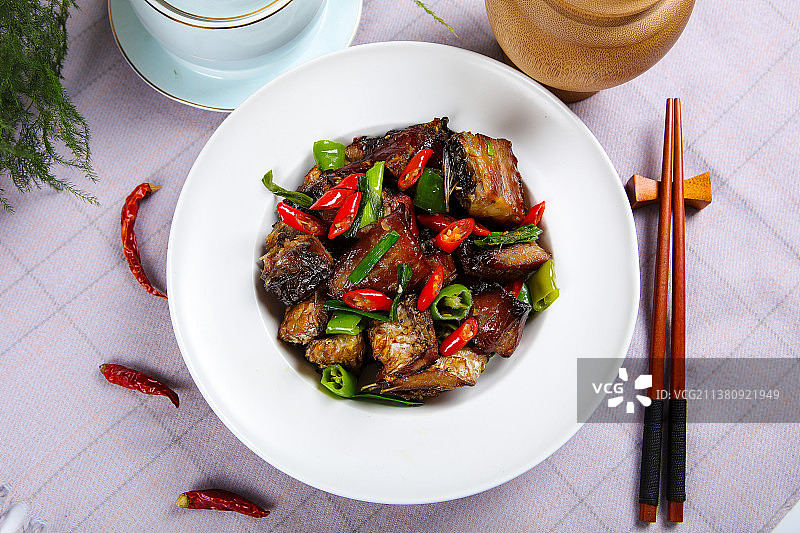 香辣眼熏鱼干图片素材