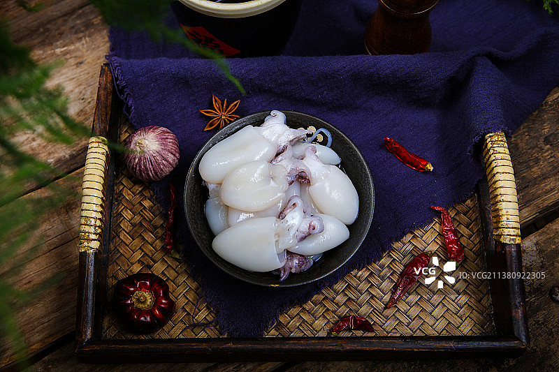 鲜美好吃的小墨鱼图片素材