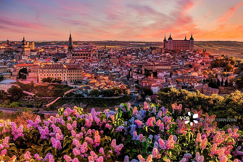 俯瞰西班牙古城Toledo托雷多图片素材