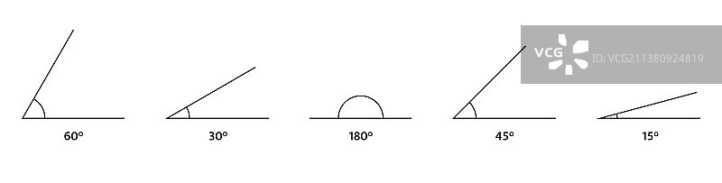 角度图标集合：数学几何设计元素图片素材