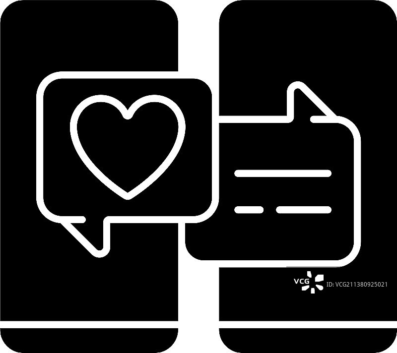 在线约会黑色字形图标图片素材