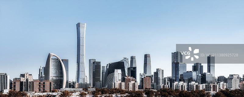 中国北京国贸CBD建筑群高视角风光图片素材