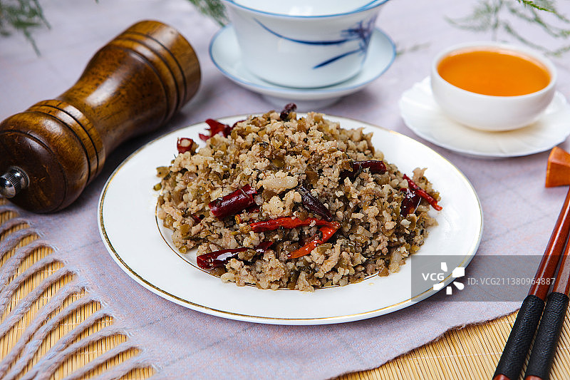 芽菜炒肉沫图片素材