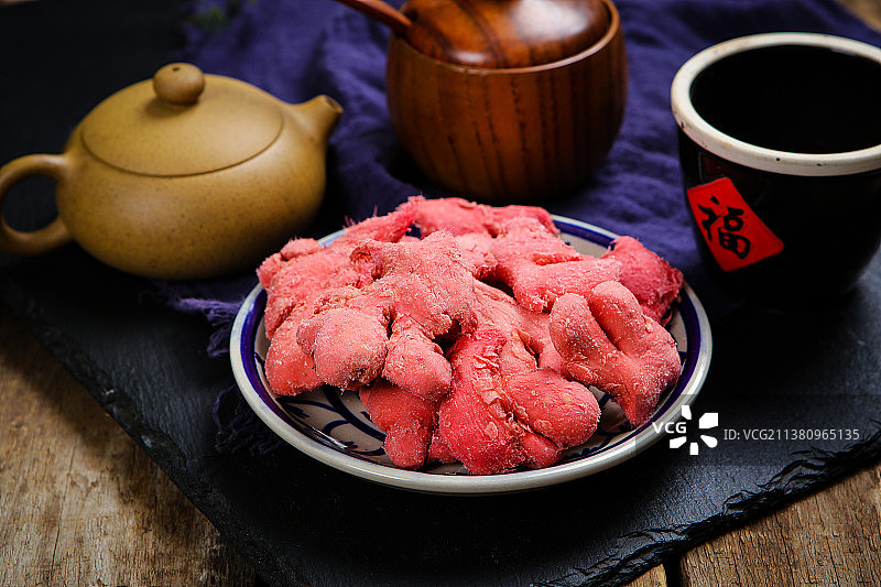 好吃美味的腌红姜图片素材