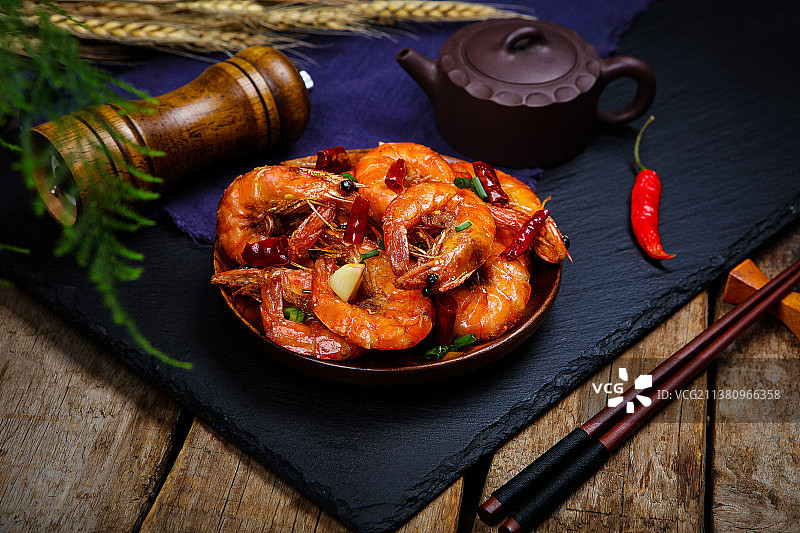 美味诱人的油焖大虾图片素材