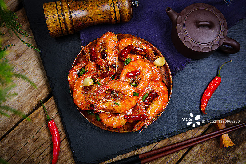 美味诱人的油焖大虾图片素材