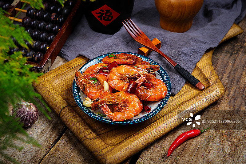 美味诱人的油焖大虾图片素材