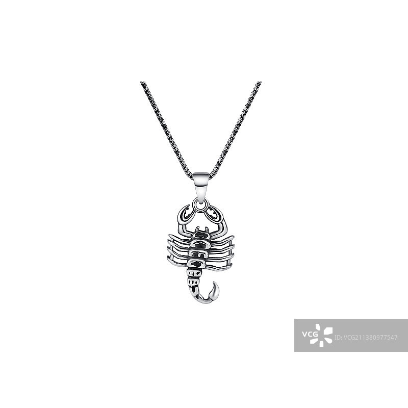 星座吊坠项链白底图图片素材