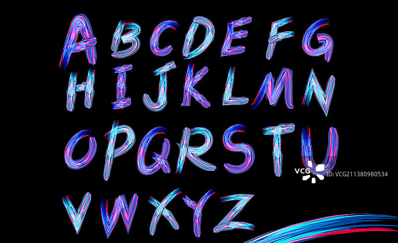 手写英文字母表元素图片素材