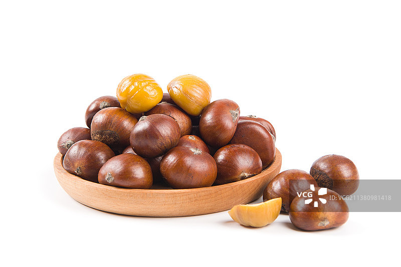 白底上的栗子板栗图片素材