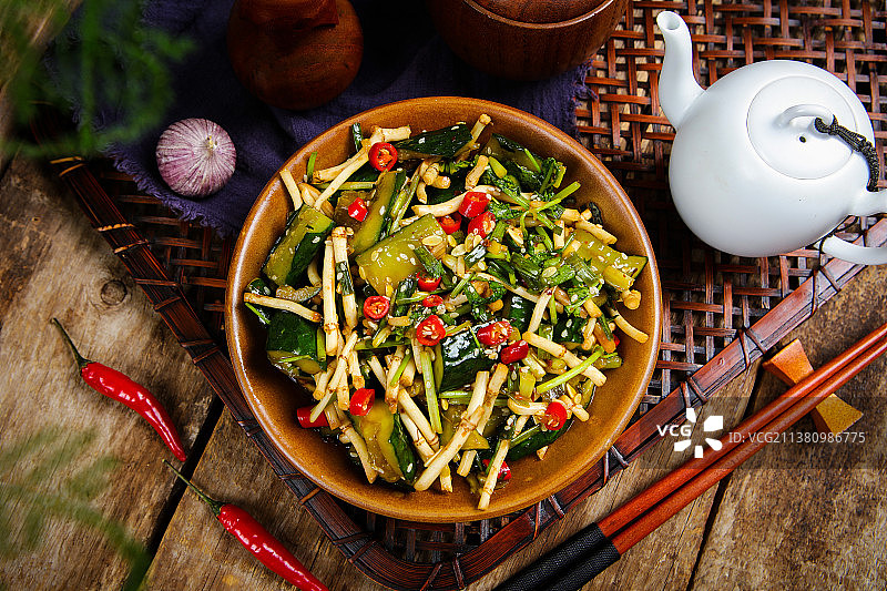 鱼腥草凉拌黄瓜图片素材