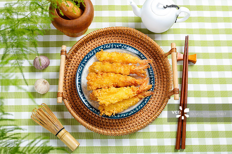 炸虾仁天妇罗图片素材