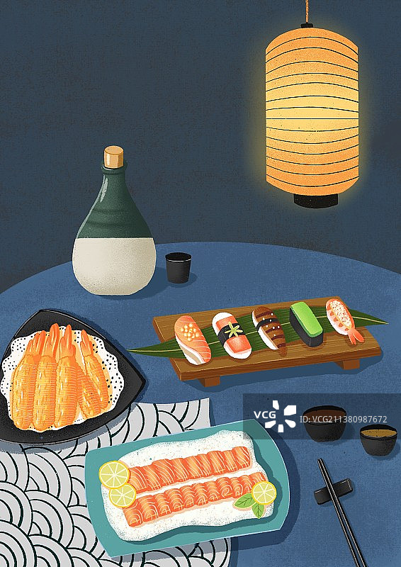 日式料理餐桌图片素材
