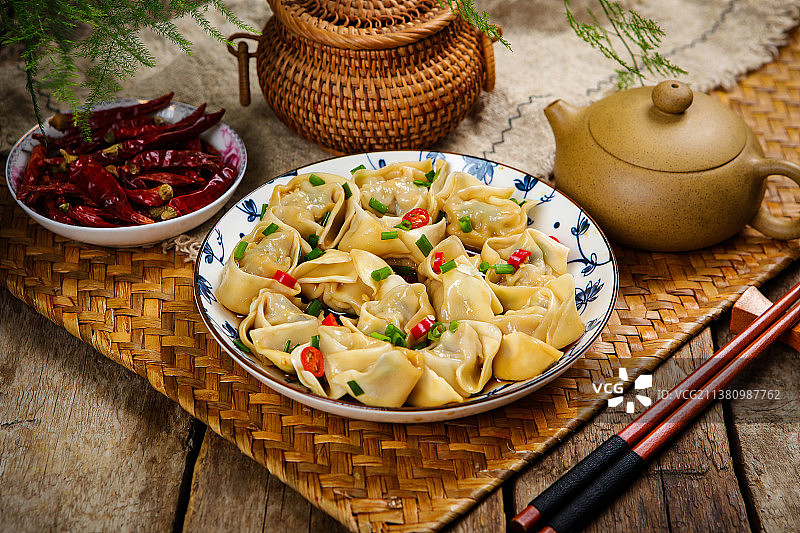 好吃美味的蒸馄饨图片素材