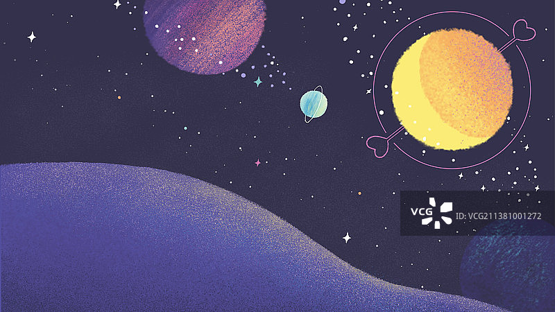 手绘星空背景图片素材