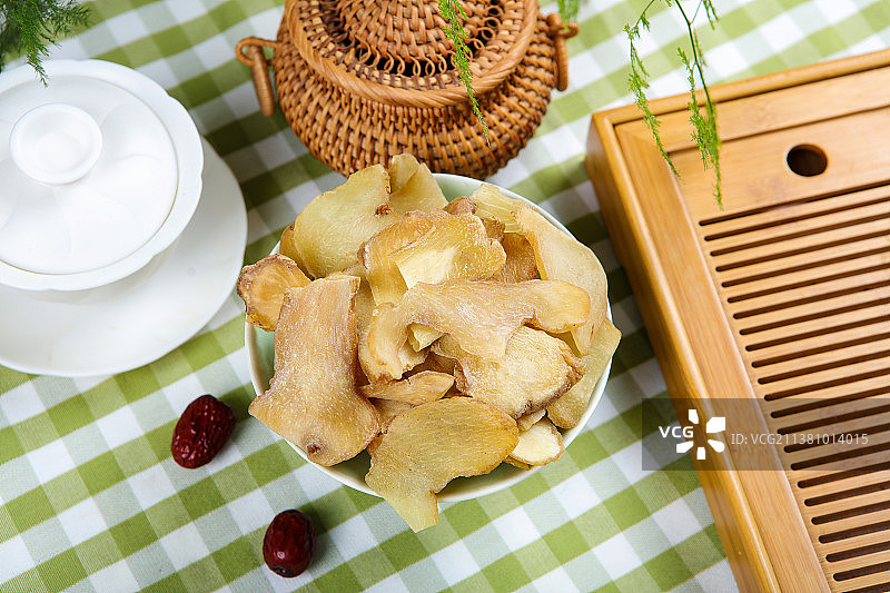 中药材生黄精片图片素材