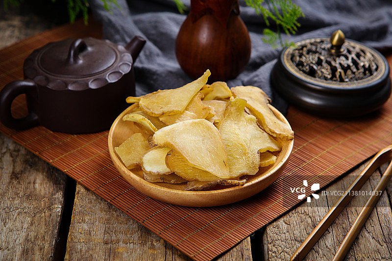 中药材生黄精片图片素材