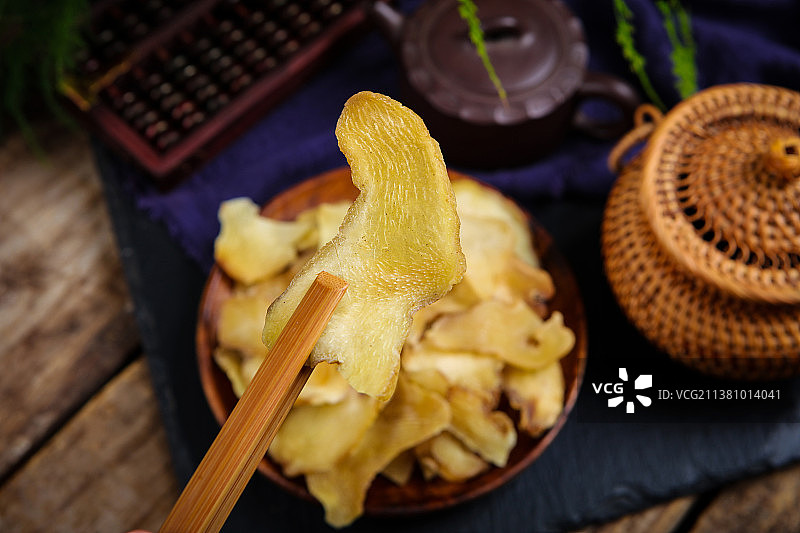 中药材生黄精片图片素材