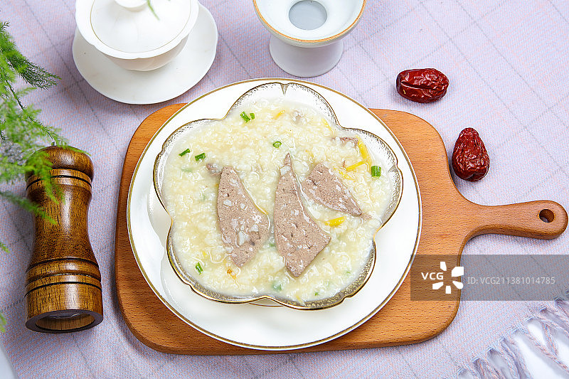 健康养胃的猪肝粥图片素材