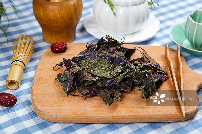 美味的紫苏叶干图片素材