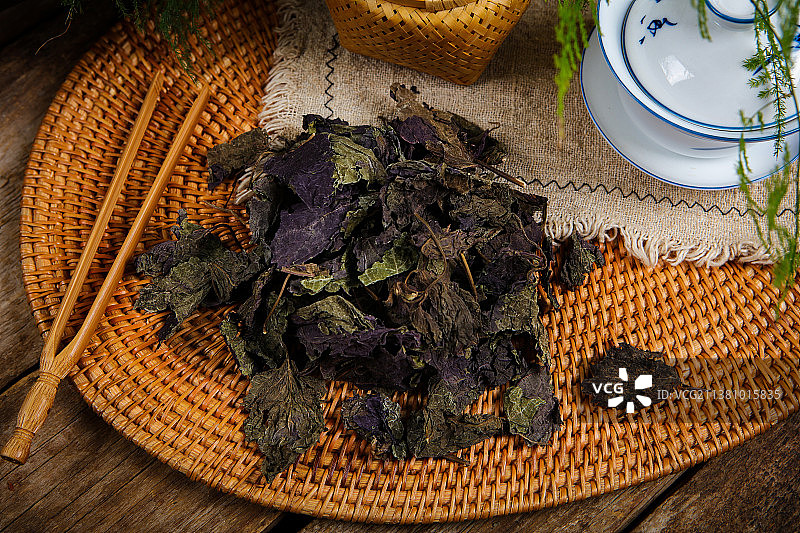 美味的紫苏叶干图片素材