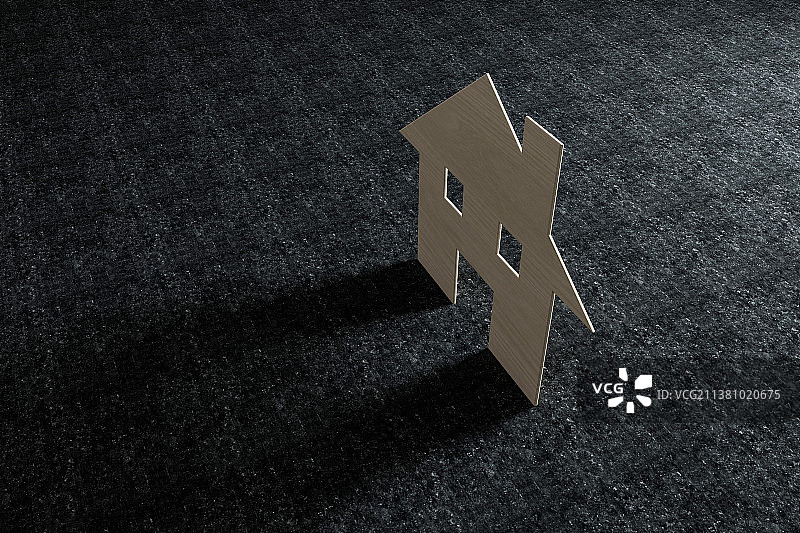 3D桌子上的模型房子特写镜头图片素材