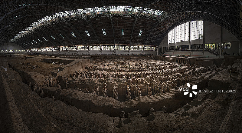 秦始皇陵兵马俑全景图片素材