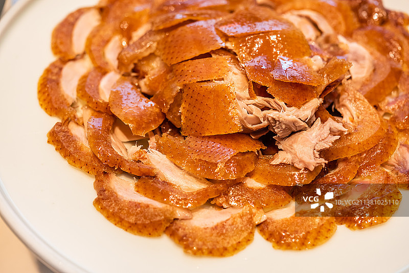 一盘北京烤鸭切片图片素材