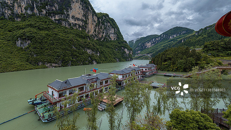 重庆龚滩古镇：“绝壁上的音符”，美若山水画卷图片素材
