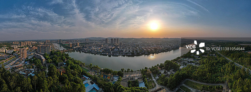 航拍四川省德阳市罗江区全景图图片素材