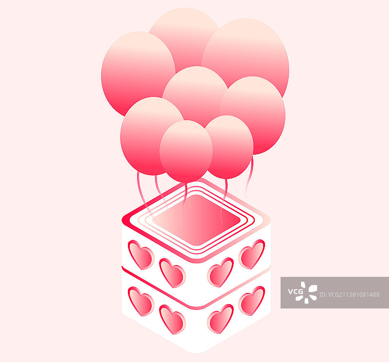 七夕情人节气球庆祝矢量插画素材图片素材